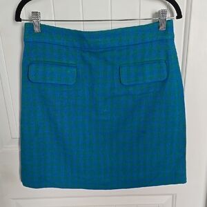 J.Crew Green & Blue Colorblock Plaid Mini Skirt Preppy Spring Tennis Vibe Size 6